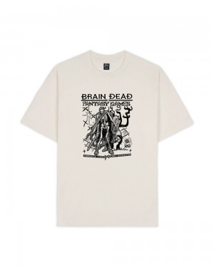 Beige Brain Dead Fantasy Games T-Shirt | AU 6873052-PG