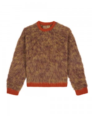 Beige Brain Dead Marled Alpaca Crewneck Sweater | AU 2894163-KJ