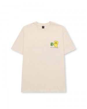 Beige Brain Dead Psychic Juice T-Shirt | AU 1297650-SY