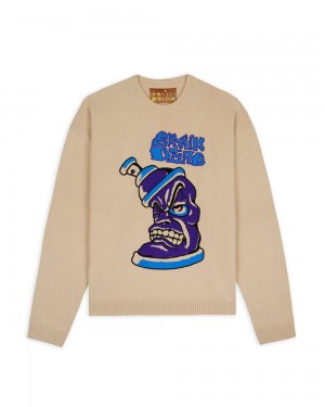 Beige Brain Dead Spray Can Sweater | AU 2637189-BV