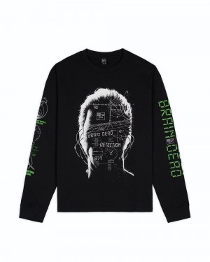 Black Brain Dead Alternate Dimension Long Sleeve T-Shirt | AU 3850794-KV