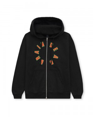 Black Brain Dead Collegiate Zip Up Hoodie | AU 1896230-OV