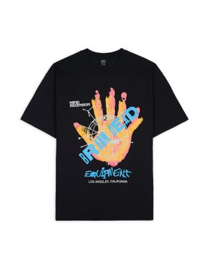 Black Brain Dead Equipment Mind Hand T-Shirt | AU 7319650-BM