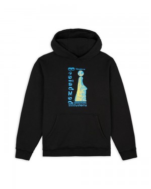 Black Brain Dead Hardware Systems Sweatshirt Hoodie | AU 3128467-QA