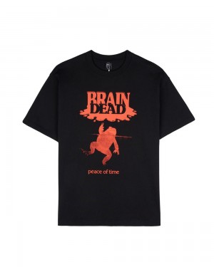 Black Brain Dead Peace Of Time T-Shirt | AU 9641305-OH