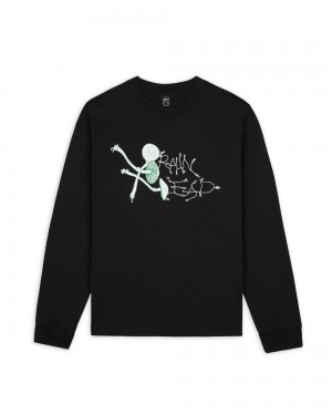 Black Brain Dead Post-Human Laboratories Long Sleeve T-Shirt | AU 7021943-SW