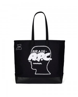 Black Brain Dead X A.P.C. Logohead Steele Tote Bag | AU 2138095-FM