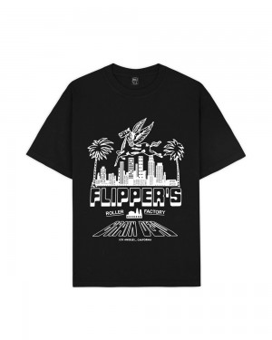 Black Brain Dead X Flippers Pegasus T-Shirt | AU 1740283-UP