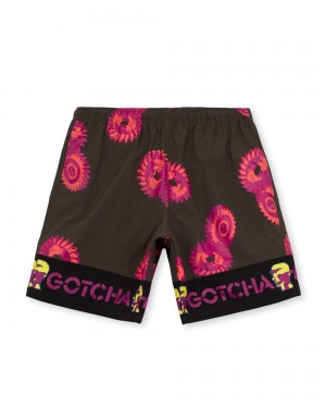 Black Brain Dead X Gotcha Blades Paneled Trunk Shorts | AU 8405392-KT