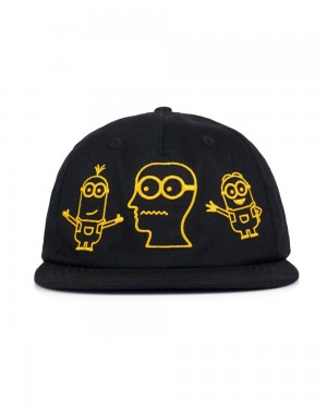 Black Brain Dead X Minions 5 Panel Snapback Hat | AU 5739406-NZ