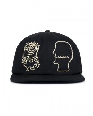 Black Brain Dead X Minions Beaded 6 Panel Cap | AU 4752108-MU