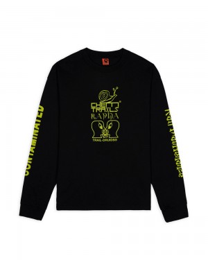 Black Brain Dead X Rapha Trail Ghoul Long Sleeve T-Shirt | AU 6514790-YE