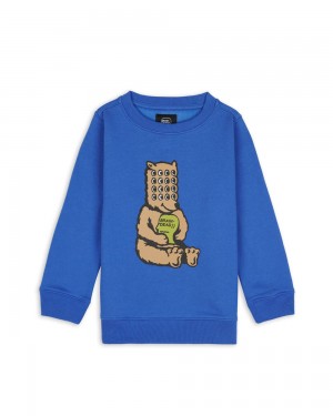 Blue Brain Dead Bear Brain Kids Crewneck Sweatshirt | AU 3671459-IC