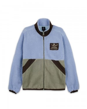 Blue Brain Dead Climbing Californian Paneled Sherpa Full Zip Jacket | AU 2504716-NE