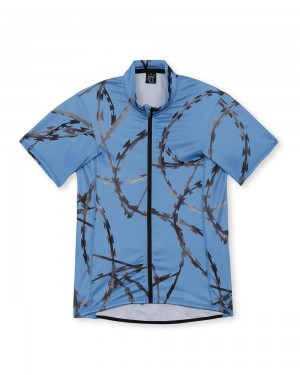 Blue Brain Dead Cycling Jersey Shirt | AU 8506923-EY