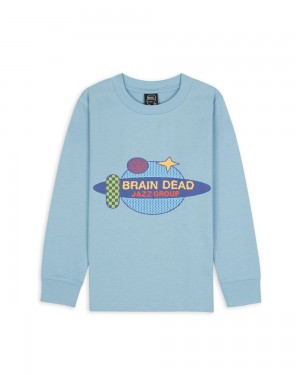 Blue Brain Dead Jazz Group Kids Long Sleeve T-Shirt | AU 9614832-NH