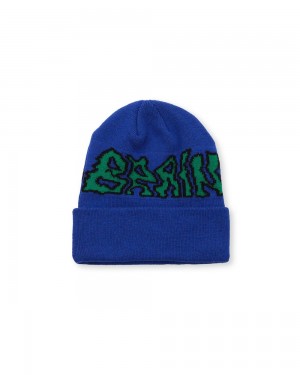 Blue Brain Dead Prehistoric Logo Wool Beanie | AU 1326089-YF