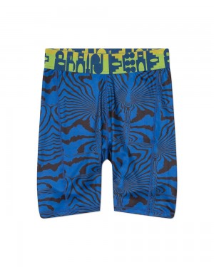 Blue Brain Dead Warped Zebra Cycle Shorts | AU 5273891-GO