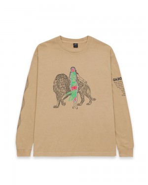 Brown Brain Dead Heatwave Long Sleeve T-Shirt | AU 0397186-WY