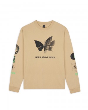 Brown Brain Dead Skies Above Skies Long Sleeve T-Shirt | AU 5839762-SL