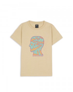 Brown Brain Dead Split Planes Kids T-Shirt | AU 4275391-FT