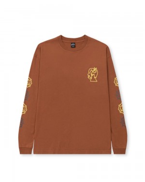 Brown Brain Dead X Gramicci Get Out Long Sleeve T-Shirt | AU 8207694-RO