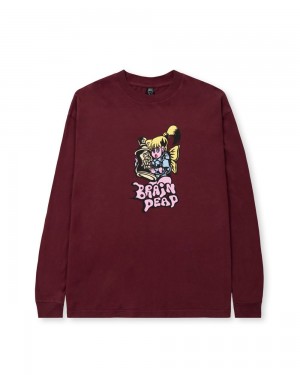 Burgundy Brain Dead Bubblegum Shorty Long Sleeve T-Shirt | AU 0456197-ZF