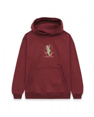 Burgundy Brain Dead Global Climbing Community Hoodie | AU 8536192-MH