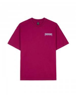 Burgundy Brain Dead Helicopter T-Shirt | AU 2170485-KR