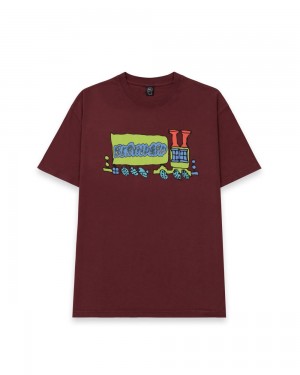 Burgundy Brain Dead Leomi Sadler Semi T-Shirt | AU 4381695-QT