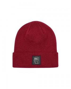 Burgundy Brain Dead Logo Head Wool Beanie | AU 7562143-KB