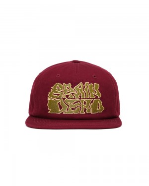 Burgundy Brain Dead Prehistoric Twill Six Panel Hat | AU 7038612-TO