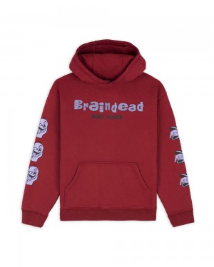 Burgundy Brain Dead Toad Licker Sweatshirt Hoodie | AU 2631079-MQ