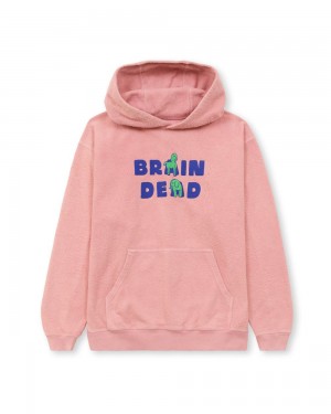 Coral Brain Dead Odd Friends Reverse Fleece Hoodie | AU 7423108-SY