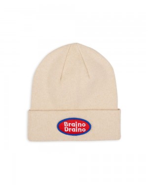 Cream Brain Dead Braino Draino Wool Beanie | AU 3601842-YC