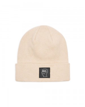 Cream Brain Dead Logo Head Wool Beanie | AU 1936025-FU