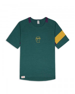 Dark Green Brain Dead X Rapha Trail Technical T-Shirt | AU 4961537-KR