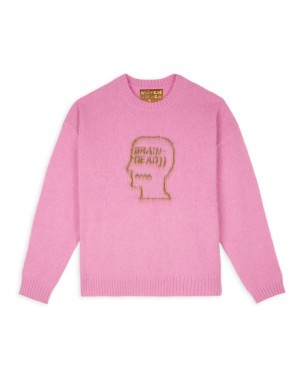 Fuchsia Brain Dead Superfuzz Logohead Crewneck Sweater | AU 3901276-UF