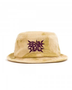 Gold Brain Dead Spikey Bleached Cord Bucket Hat | AU 4316957-BY