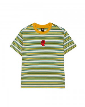 Green Brain Dead Classics Striped Baby Tee T-Shirt | AU 4789620-WC