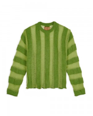 Green Brain Dead Fuzzy Threadbare Sweater | AU 4109276-QI