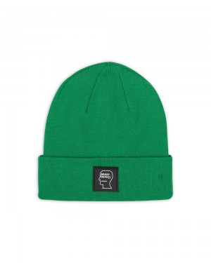 Green Brain Dead Fw22 Logo Head Wool Beanie | AU 0195642-JY