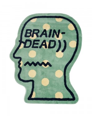 Green Brain Dead Logo Head Polka Dot 6ft Rug | AU 8156920-CY