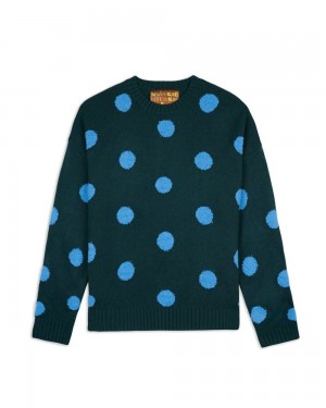 Green Brain Dead Polka Pile Crewneck Sweater | AU 1036478-NU