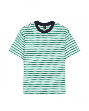 Green Brain Dead Raised Dot Striped T-Shirt | AU 8603954-JB