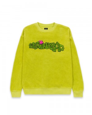 Green Brain Dead Slime Reverse Fleece Crewneck Sweatshirt | AU 8029435-AZ