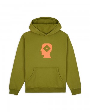 Green Brain Dead X Rapha Logo Lock Sweatshirt Hoodie | AU 8105694-TR