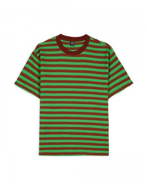 Green Red Brain Dead Denny Blaine Striped T-Shirt | AU 6971235-XE