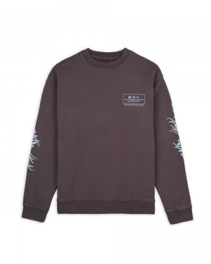 Grey Brain Dead Electronic Attack Crewneck Sweatshirt | AU 3956210-PJ