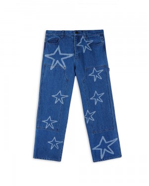 Indigo Brain Dead Stars Denim Double Knee Utility Pant | AU 8729410-MU